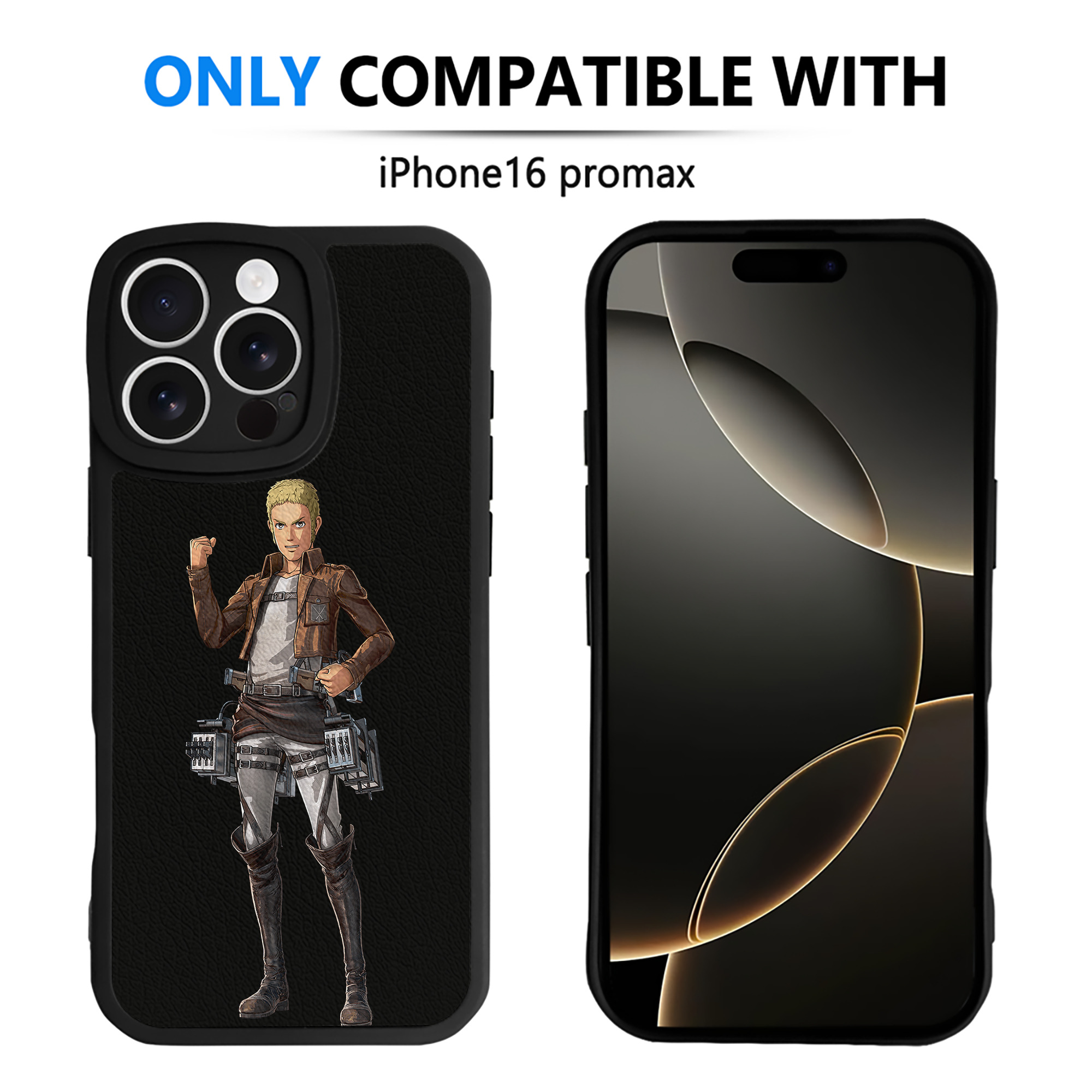 （画像用） 進撃の巨人 ライナー・ブラウン Attack on Titan Reiner Braun 【iPhone 16シリーズ対応】シリコンスマホケース（レザー調） 材質：シリコン